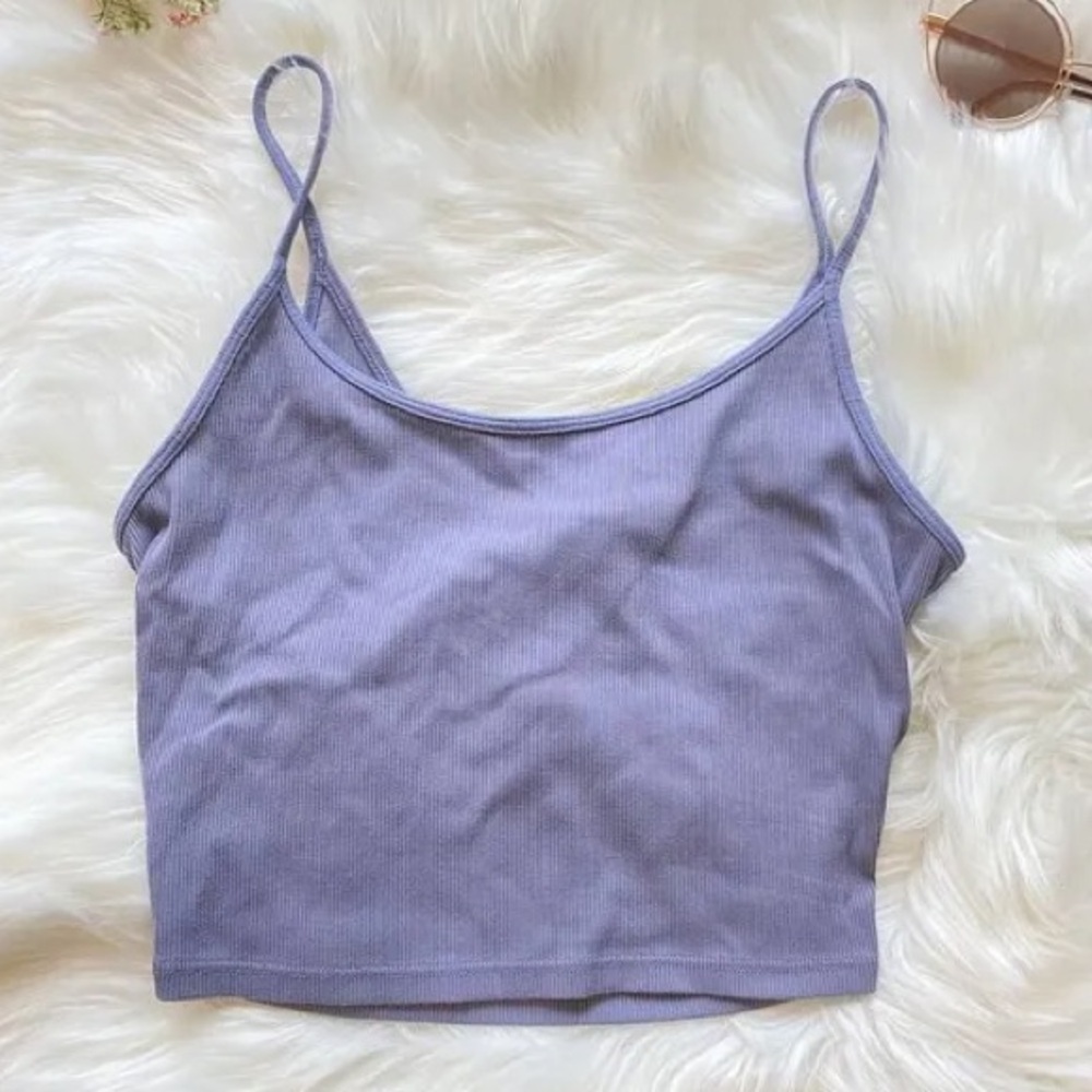 Athleta Twist-back Ribbed Purple Top • XL